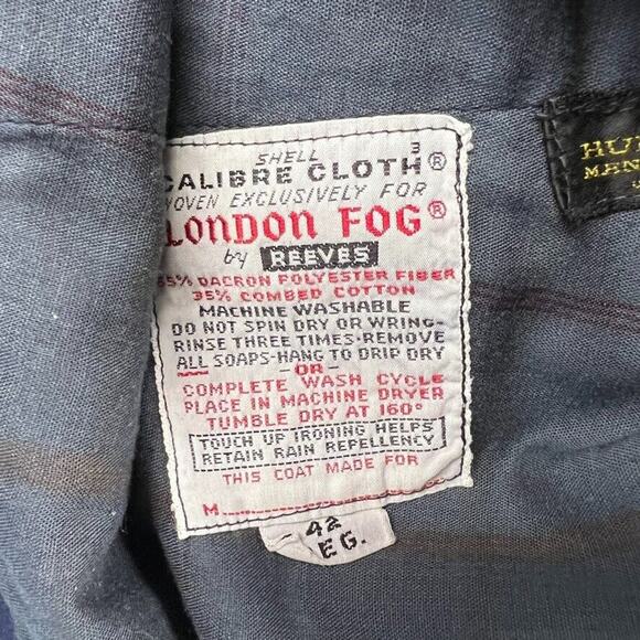 Vintage London Fog Bomber Jacket Men's 42 Blue Faded Reeves Zip Faded Talon 70s - Picture 11 of 11